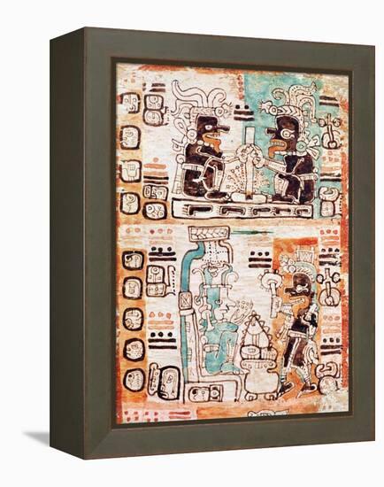 Detail from a Mayan Codex-null-Framed Premier Image Canvas