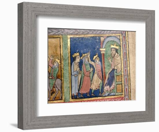 Detail from a Psalter the Magi and Herod, c1140-Unknown-Framed Giclee Print