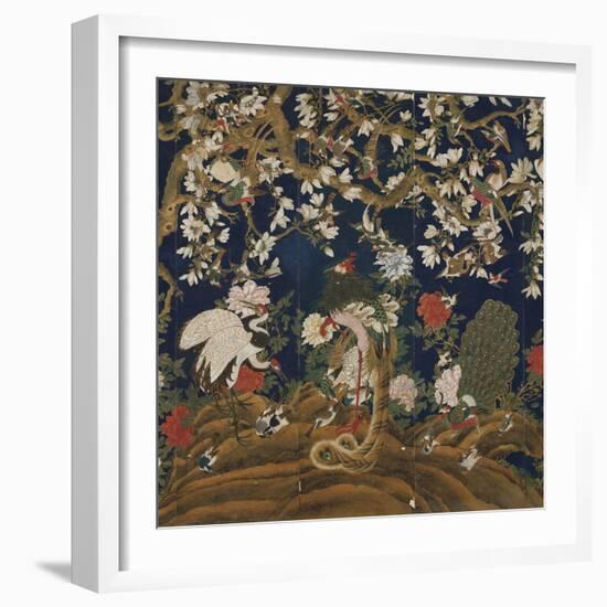 Detail from a Set of Chinese Painted Wallpaper Panels Depicting Pheasants, Phoenix and Peacocks…-Chinese School-Framed Giclee Print