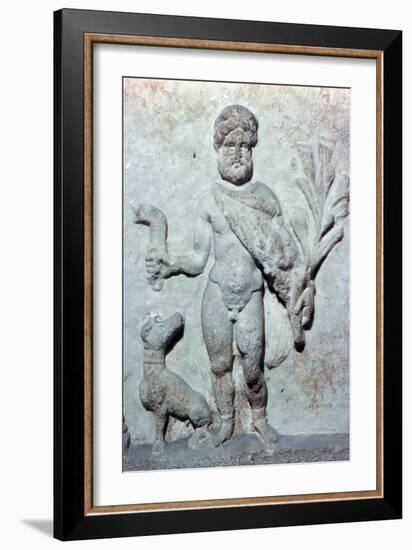 Detail from a stone plinth showing Silvanus, 1st century BC. Artist: Unknown-Unknown-Framed Giclee Print