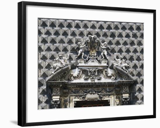 Detail from Baroque Entrance, Church of Gesu Nuovo, 16th Century, Naples, Campania, Italy-null-Framed Giclee Print