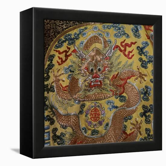 Detail from Chinese Emperor's court robe, 19th century. Artist: Unknown-Unknown-Framed Premier Image Canvas