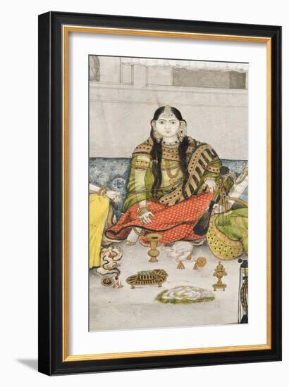 Detail from Group of Nautch Girls, 1800-25-Ghulam Ali Khan-Framed Giclee Print