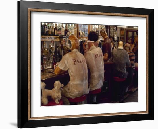 Detail from Interior of Ed Kienholz's Assemblage "The Beanery"-Ralph Crane-Framed Photographic Print