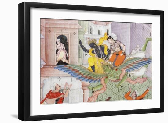 Detail from Krishna Cleaves the Demon Narakasura with His Discus, C.1585-90-null-Framed Giclee Print