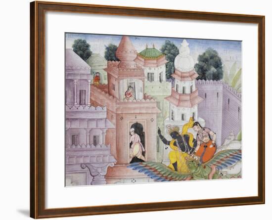 Detail from Krishna Cleaves the Demon Narakasura with His Discus, C.1585-90-null-Framed Giclee Print