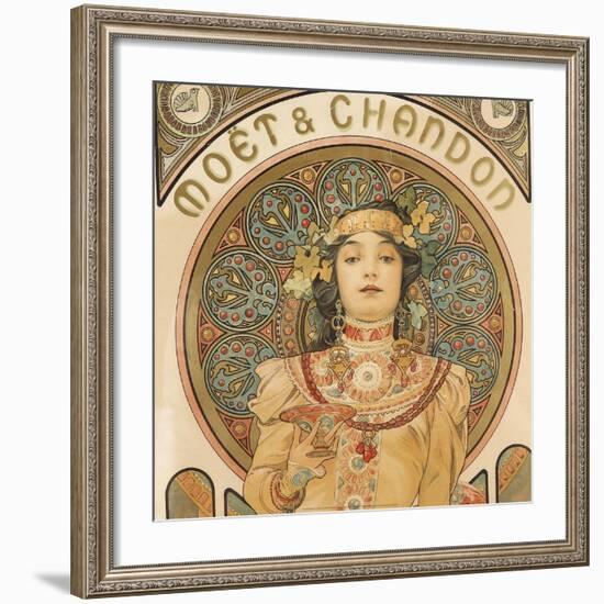 Detail from Moet & Chandon, 1897-Alphonse Mucha-Framed Art Print