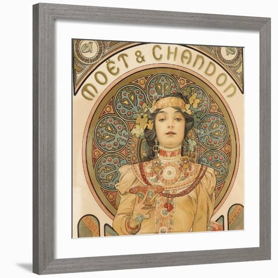 Detail from Moet & Chandon, 1897-Alphonse Mucha-Framed Art Print