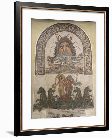 Detail from Mosaic with God Oceanus and Triumph of Neptune and Amphitrite, from Utica, Tunisia-null-Framed Giclee Print