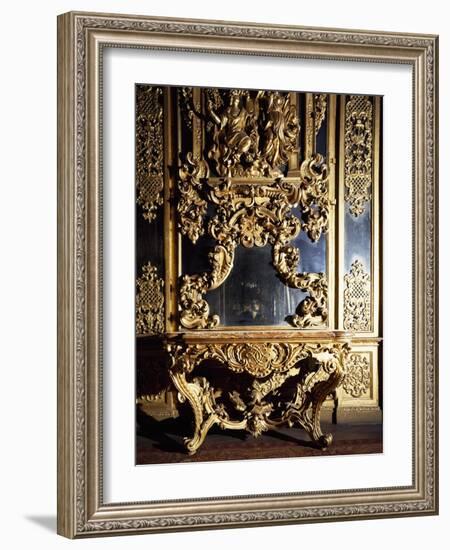 Detail from Piece of Furniture in Gallery of Portraits in Carignano Palace, Turin, Italy-null-Framed Giclee Print