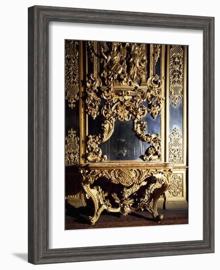 Detail from Piece of Furniture in Gallery of Portraits in Carignano Palace, Turin, Italy-null-Framed Giclee Print