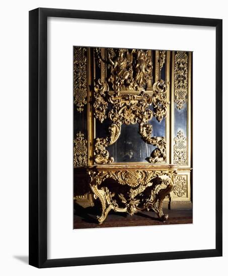 Detail from Piece of Furniture in Gallery of Portraits in Carignano Palace, Turin, Italy-null-Framed Giclee Print