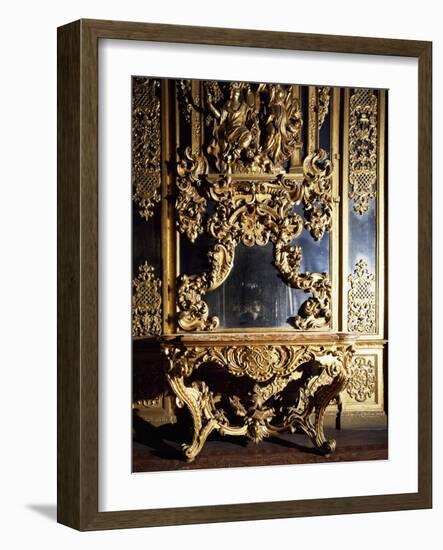 Detail from Piece of Furniture in Gallery of Portraits in Carignano Palace, Turin, Italy-null-Framed Giclee Print
