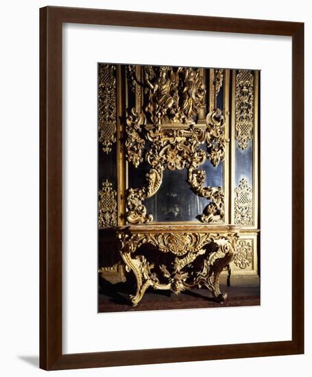 Detail from Piece of Furniture in Gallery of Portraits in Carignano Palace, Turin, Italy-null-Framed Giclee Print