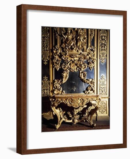 Detail from Piece of Furniture in Gallery of Portraits in Carignano Palace, Turin, Italy-null-Framed Giclee Print