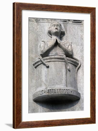 Detail from Sculptural Decoration on Facade of Como Cathedral-null-Framed Giclee Print