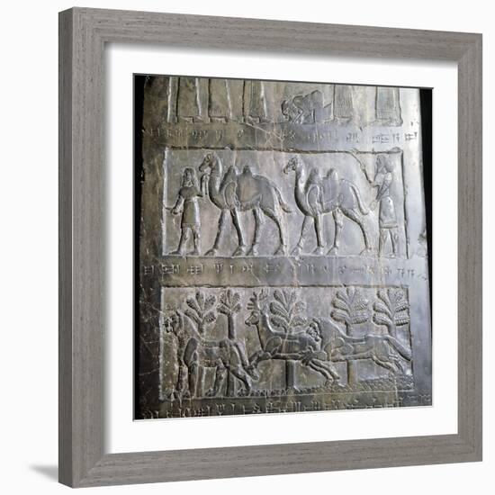 Detail from the black obelisk of King Shalmaneser III, Assyrian, Nimrud, Iraq, c825 BC-Werner Forman-Framed Giclee Print
