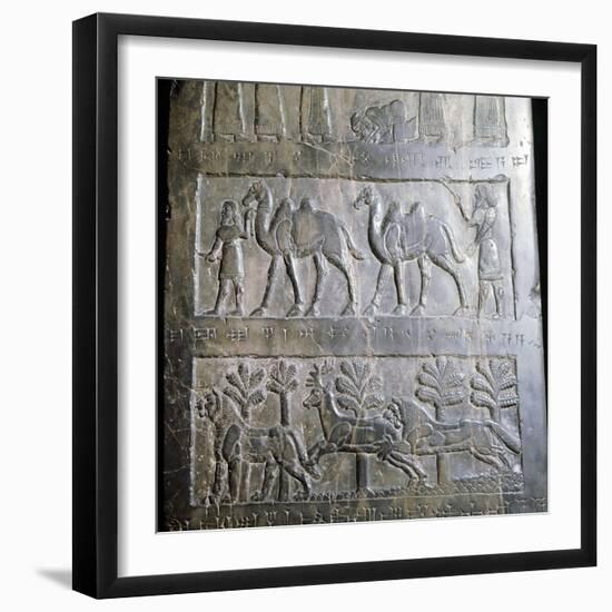 Detail from the black obelisk of King Shalmaneser III, Assyrian, Nimrud, Iraq, c825 BC-Werner Forman-Framed Giclee Print