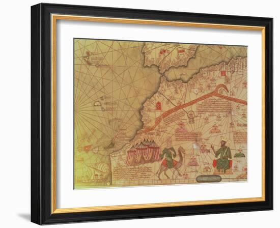 Detail from the Catalan Atlas, 1375-Abraham Cresques-Framed Giclee Print