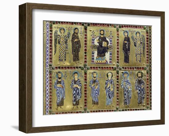 Detail from the container of a reliquary of the True Cross, Byzantine, c955-Werner Forman-Framed Photographic Print