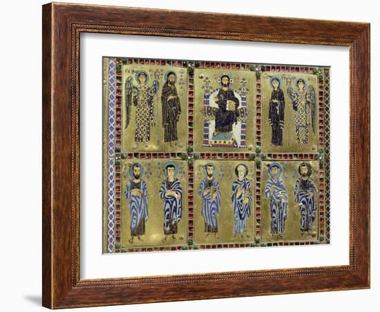 Detail from the container of a reliquary of the True Cross, Byzantine, c955-Werner Forman-Framed Photographic Print