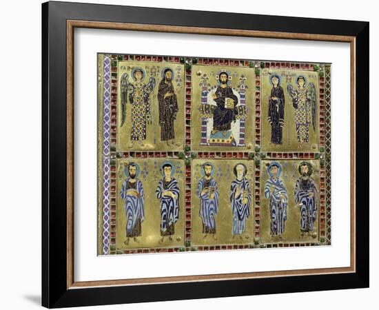 Detail from the container of a reliquary of the True Cross, Byzantine, c955-Werner Forman-Framed Photographic Print