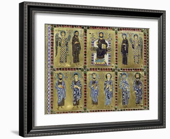 Detail from the container of a reliquary of the True Cross, Byzantine, c955-Werner Forman-Framed Photographic Print