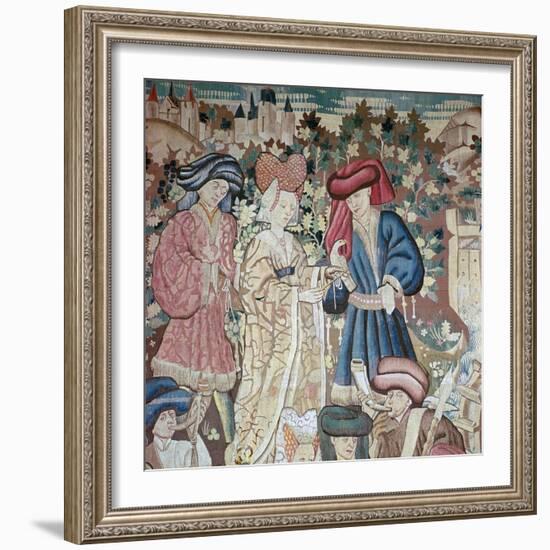 Detail from the Devonshire Hunting Tapestries, 15th Century-CM Dixon-Framed Giclee Print