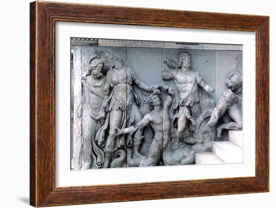 Detail from the Great Frieze of the Pergamon Altar, 180-159 BC. Artist: Unknown-Unknown-Framed Giclee Print