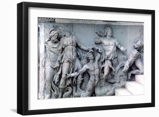 Detail from the Great Frieze of the Pergamon Altar, 180-159 BC. Artist: Unknown-Unknown-Framed Giclee Print