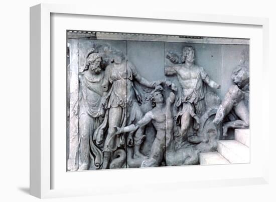 Detail from the Great Frieze of the Pergamon Altar, 180-159 BC. Artist: Unknown-Unknown-Framed Giclee Print