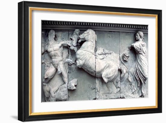 Detail from the Great Frieze of the Pergamon Altar, 180-159 BC. Artist: Unknown-Unknown-Framed Giclee Print