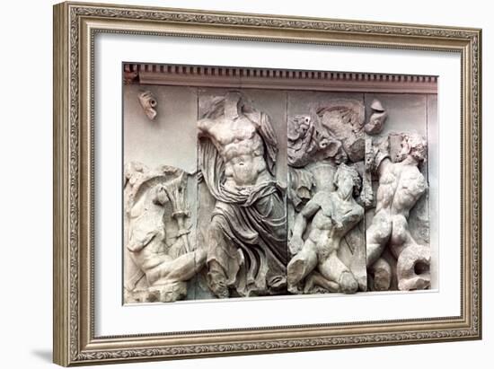 Detail from the Great Frieze of the Pergamon Altar, 180-159 BC. Artist: Unknown-Unknown-Framed Giclee Print