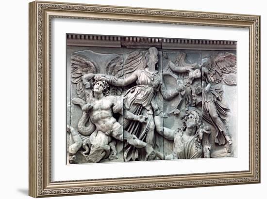 Detail from the Great Frieze of the Pergamon Altar, 180-159 BC-null-Framed Photographic Print