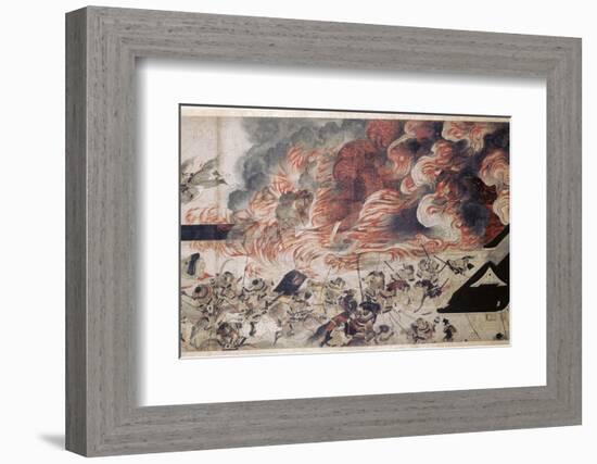 Detail from the Heiji scroll, Japanese, Kamakura period, 1185-1333-Werner Forman-Framed Photographic Print
