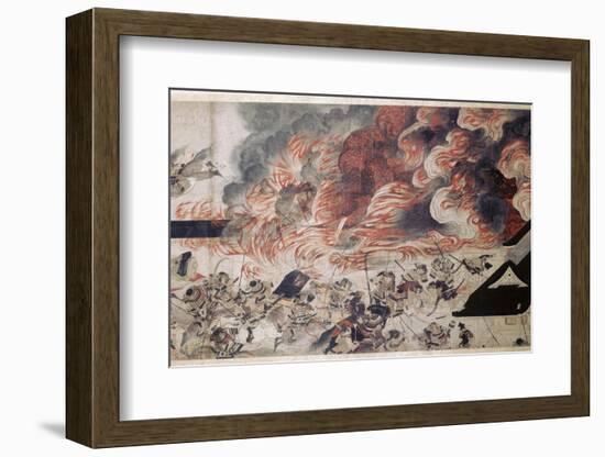 Detail from the Heiji scroll, Japanese, Kamakura period, 1185-1333-Werner Forman-Framed Photographic Print