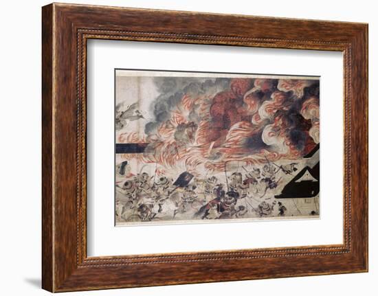 Detail from the Heiji scroll, Japanese, Kamakura period, 1185-1333-Werner Forman-Framed Photographic Print