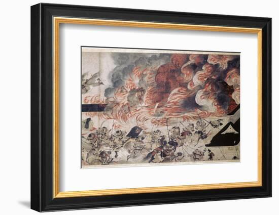 Detail from the Heiji scroll, Japanese, Kamakura period, 1185-1333-Werner Forman-Framed Photographic Print