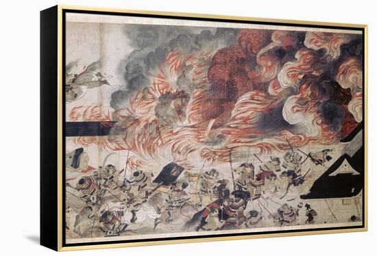 Detail from the Heiji scroll, Japanese, Kamakura period, 1185-1333-Werner Forman-Framed Premier Image Canvas
