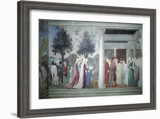 Detail from the Legend of the True Cross Showing Adoration of Sacred Wood-Piero della Francesca-Framed Giclee Print