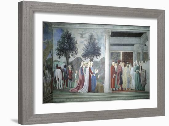 Detail from the Legend of the True Cross Showing Adoration of Sacred Wood-Piero della Francesca-Framed Giclee Print