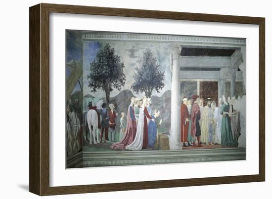 Detail from the Legend of the True Cross Showing Adoration of Sacred Wood-Piero della Francesca-Framed Giclee Print