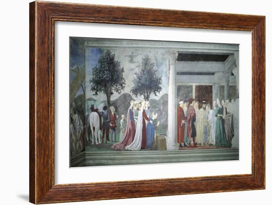 Detail from the Legend of the True Cross Showing Adoration of Sacred Wood-Piero della Francesca-Framed Giclee Print