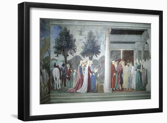 Detail from the Legend of the True Cross Showing Adoration of Sacred Wood-Piero della Francesca-Framed Giclee Print