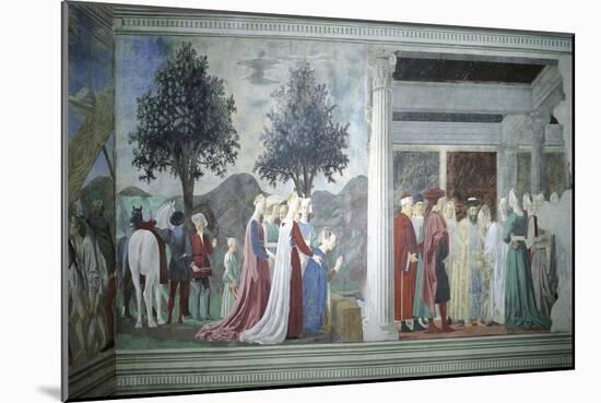 Detail from the Legend of the True Cross Showing Adoration of Sacred Wood-Piero della Francesca-Mounted Giclee Print