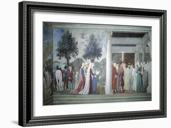 Detail from the Legend of the True Cross Showing Adoration of Sacred Wood-Piero della Francesca-Framed Giclee Print