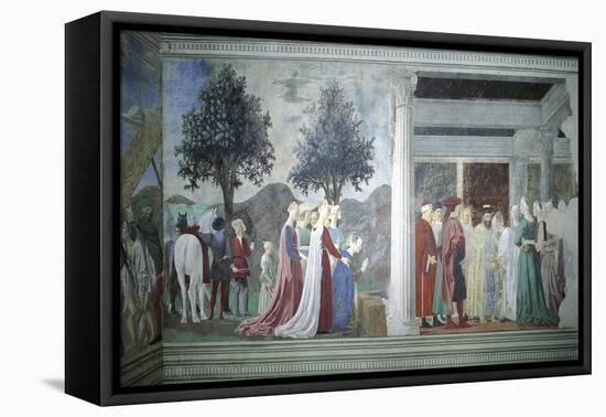 Detail from the Legend of the True Cross Showing Adoration of Sacred Wood-Piero della Francesca-Framed Premier Image Canvas