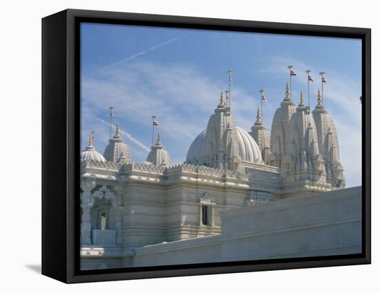 Detail from the Mandir Mahotsav Temple, a New Hindu Temple in Neasden, North London, England, UK-Richardson Rolf-Framed Premier Image Canvas