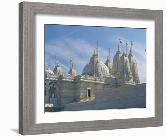 Detail from the Mandir Mahotsav Temple, a New Hindu Temple in Neasden, North London, England, UK-Richardson Rolf-Framed Photographic Print