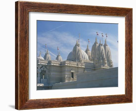 Detail from the Mandir Mahotsav Temple, a New Hindu Temple in Neasden, North London, England, UK-Richardson Rolf-Framed Photographic Print